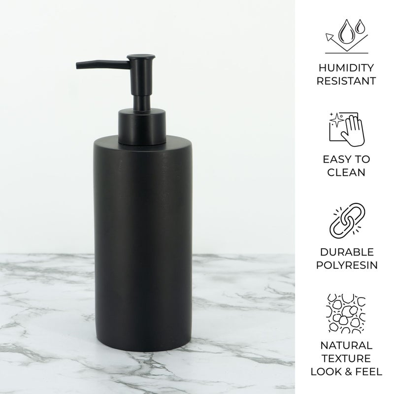 ZCCZ Bathroom Accessory Set  4 Pcs Matte Black Bathroom Vanity Countertop Bathroom D?cor Sets Accessories with Soap Dispenser  Toothbrush Holder Set  Tumbler  Soap Dish - Image 4